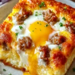 Irresistible Cheddar Biscuit and Sausage Egg Bake Recipe First Image