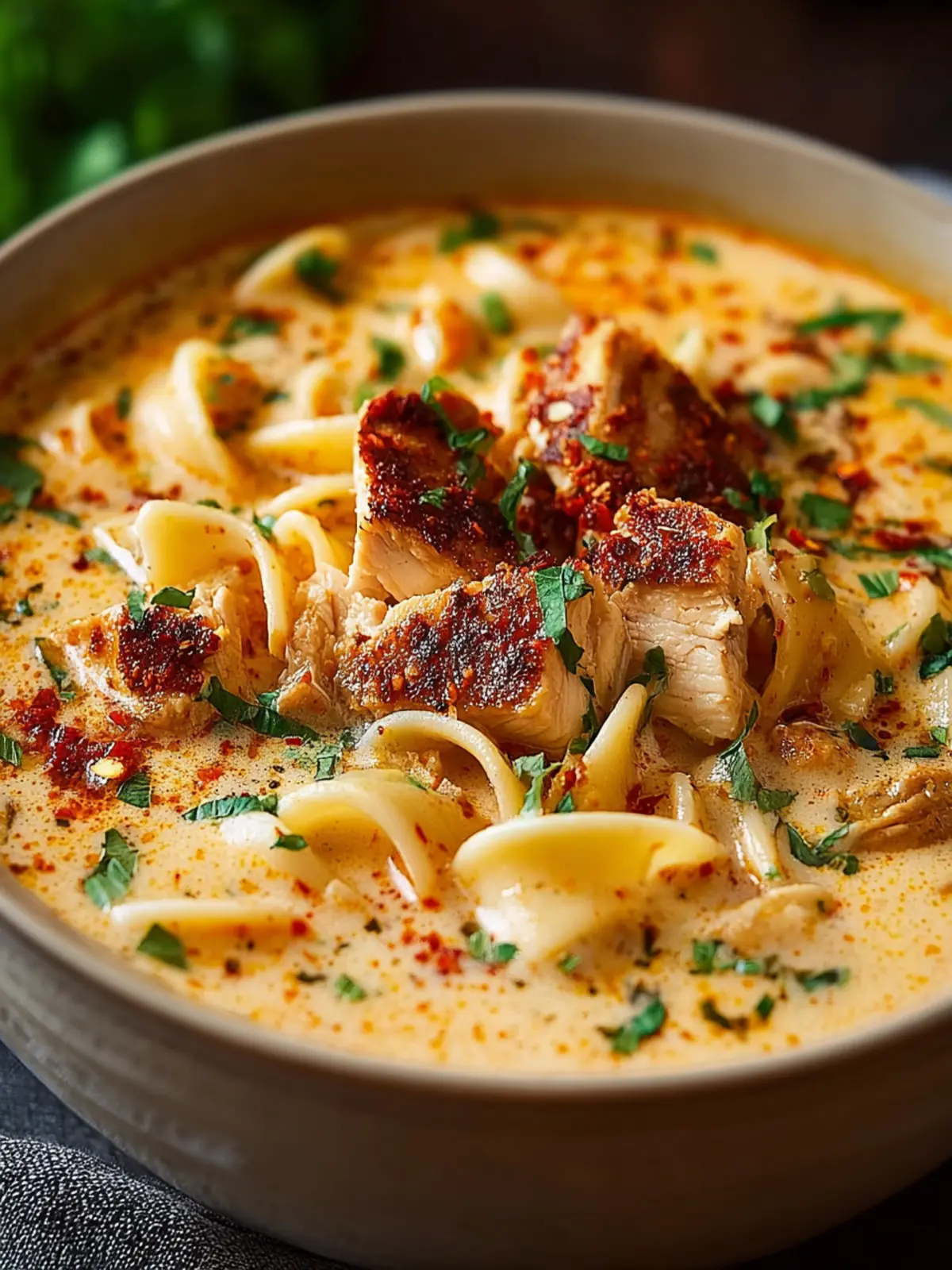 Creamy Cajun Chicken Pasta Soup: A Flavorful Delight! First Image