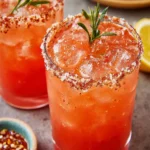 Rosemary Grapefruit Mocktail with a Sumac Salt Rim First Image