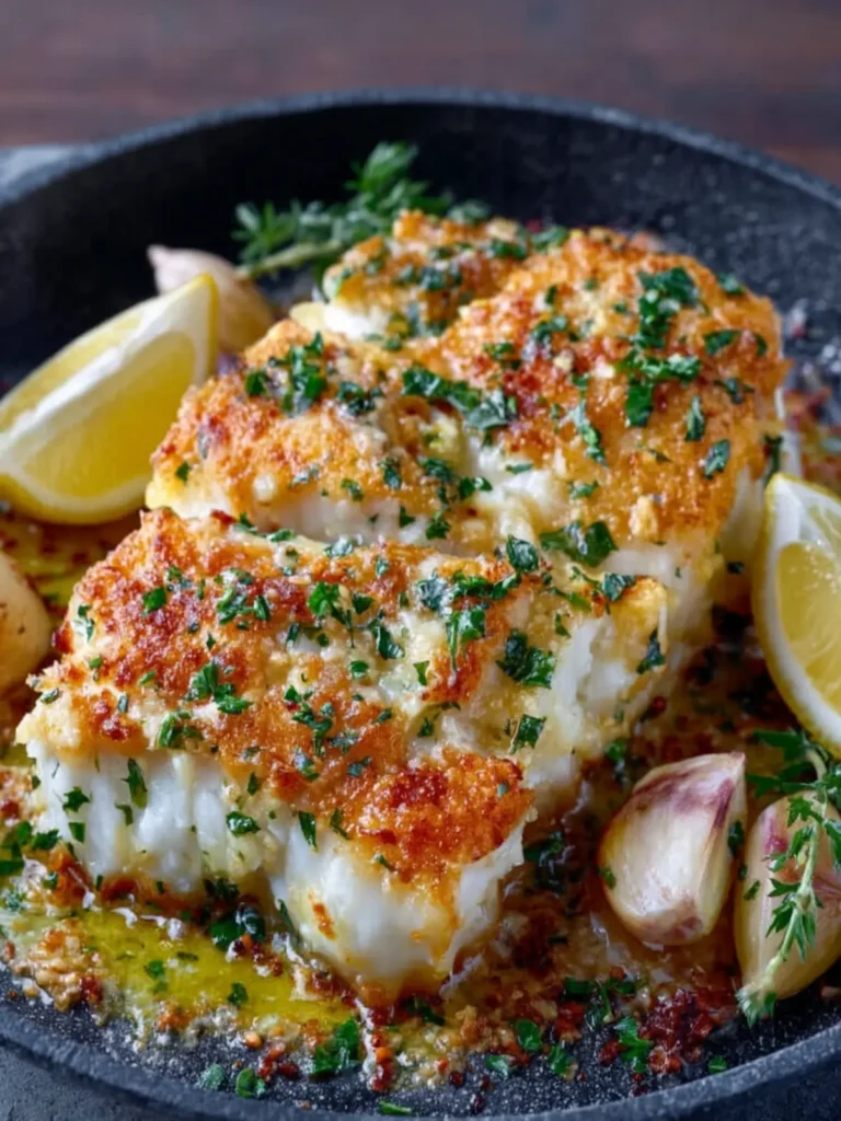 Baked Cod Recipe with Lemon and Garlic First Image