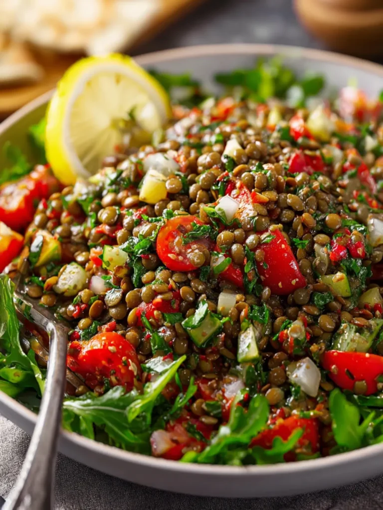 Mediterranean Chopped Lentil Salad with Lemon Dressing First Image