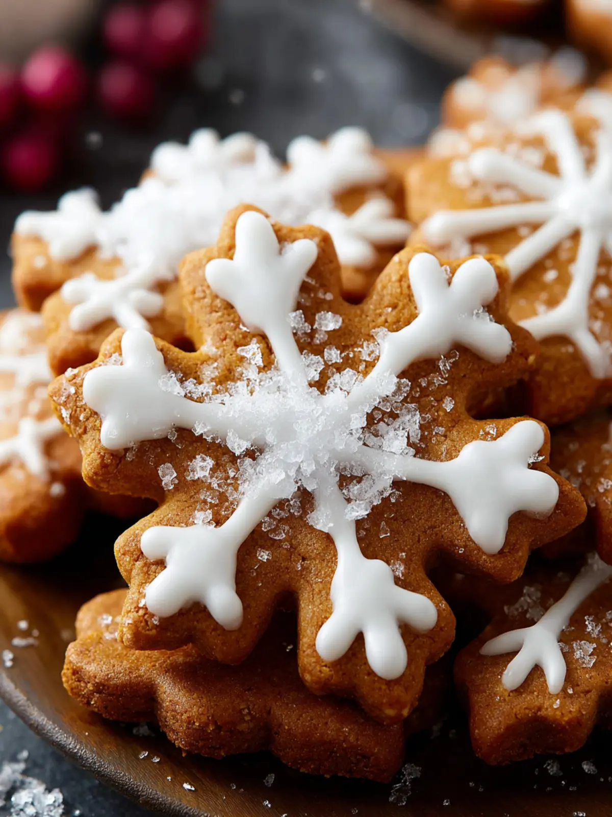 Gingerbread Snowflake Cookies First Image