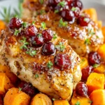 Irresistible Cranberry Glazed Chicken with Carrots & Sweet Potatoes First Image