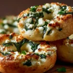 Easy Spinach Cottage Cheese Flagels (Flat Bagels) First Image