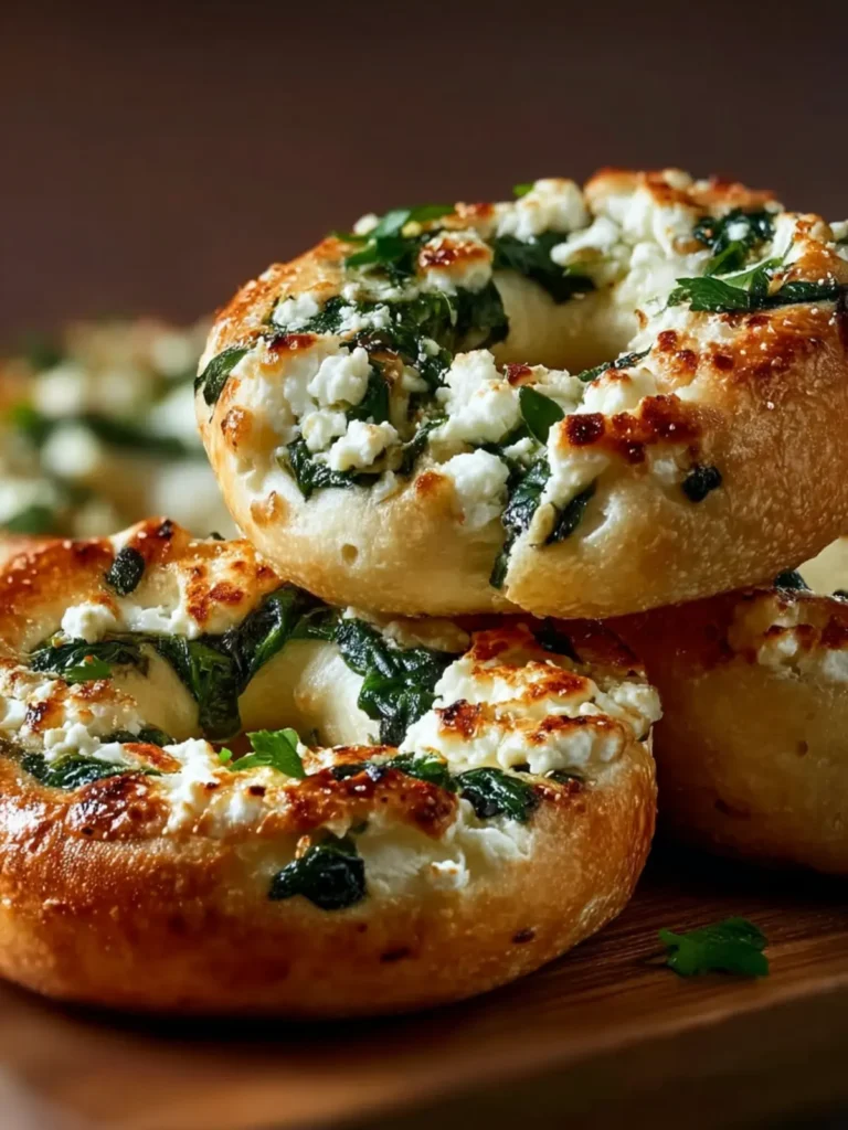 Easy Spinach Cottage Cheese Flagels (Flat Bagels) First Image