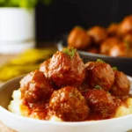 Saucy Crock Pot Mississippi Meatballs Recipe First Image
