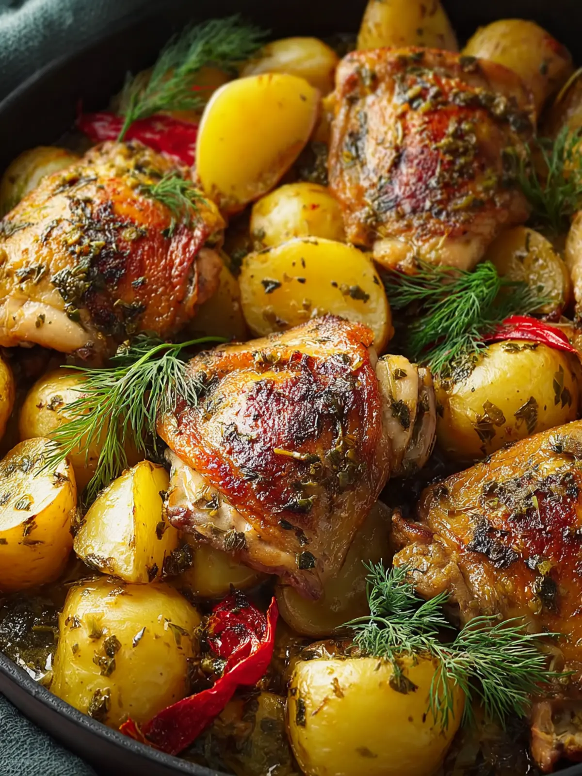 Spicy Dill Chicken Thighs with Potatoes: One-Pan Comfort Delight First Image