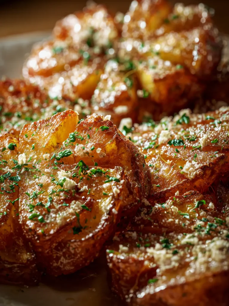 Garlic Butter Parmesan Smashed Potatoes First Image