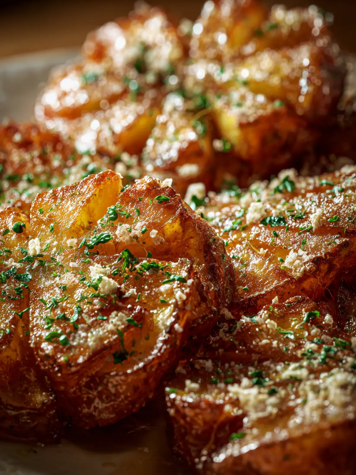 Garlic Butter Parmesan Smashed Potatoes First Image