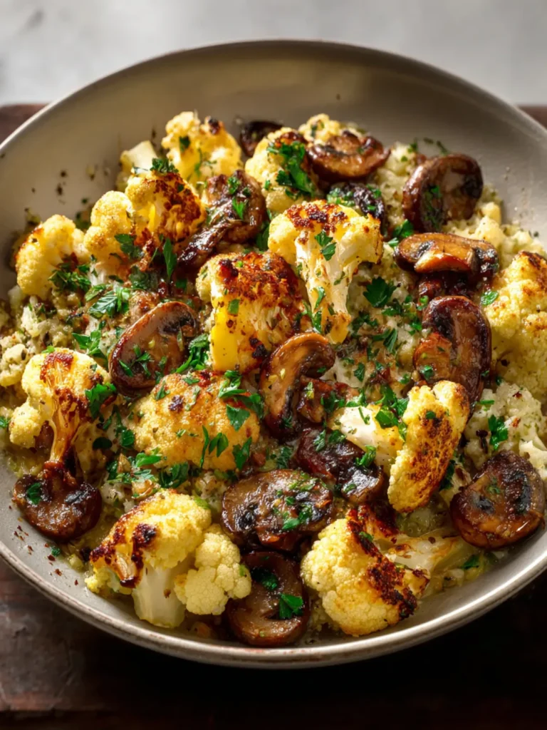 Garlic Cauliflower Mushroom Skillet First Image