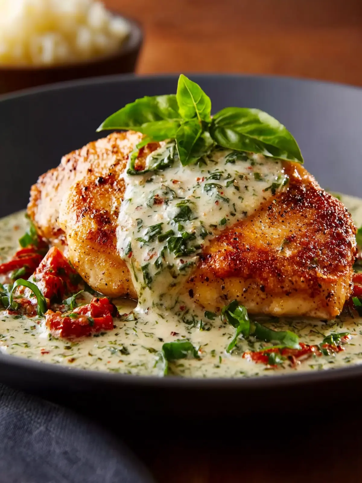 Chicken in Basil Cream Sauce First Image