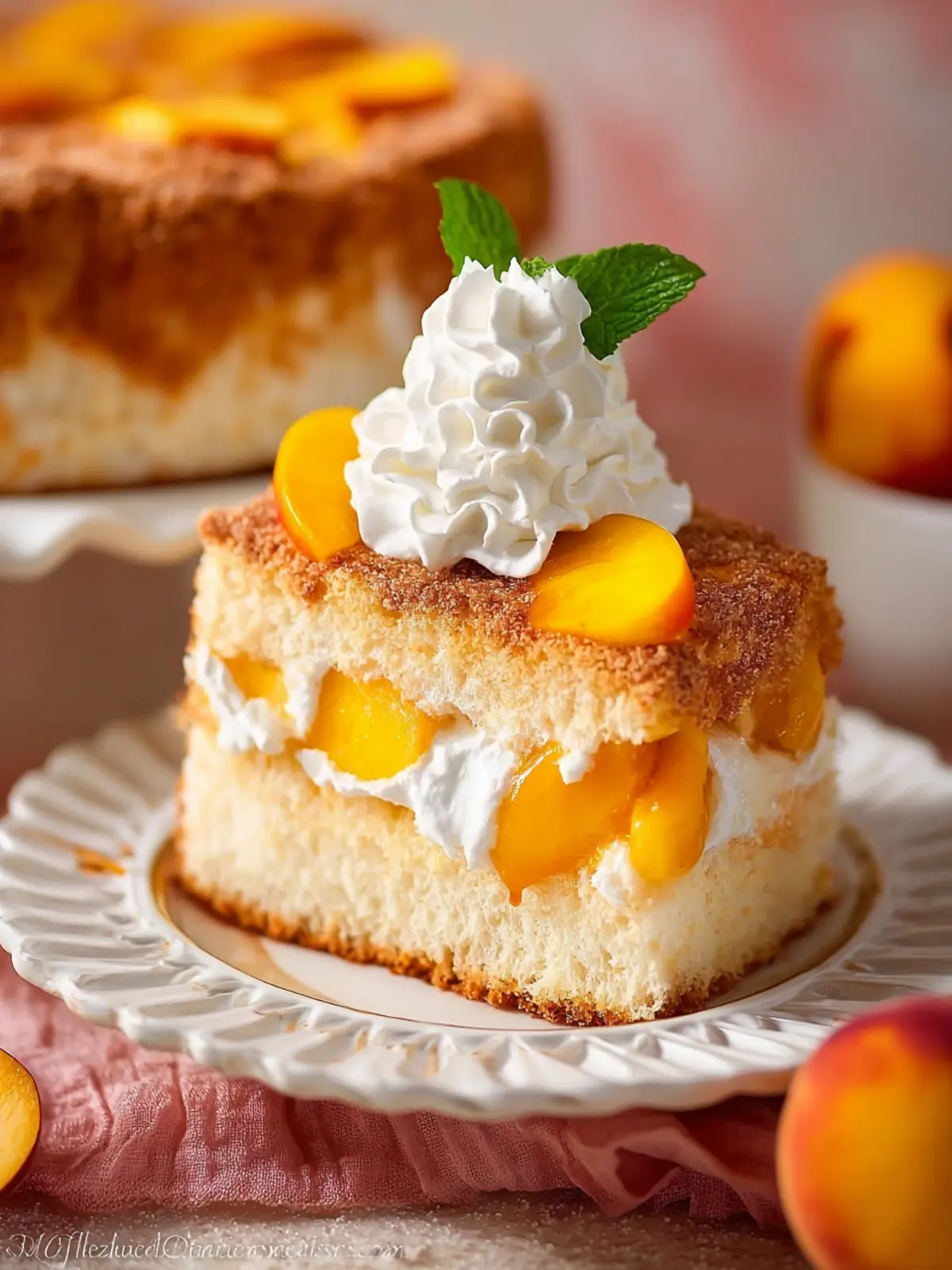 Peach Angel Food Cake First Image