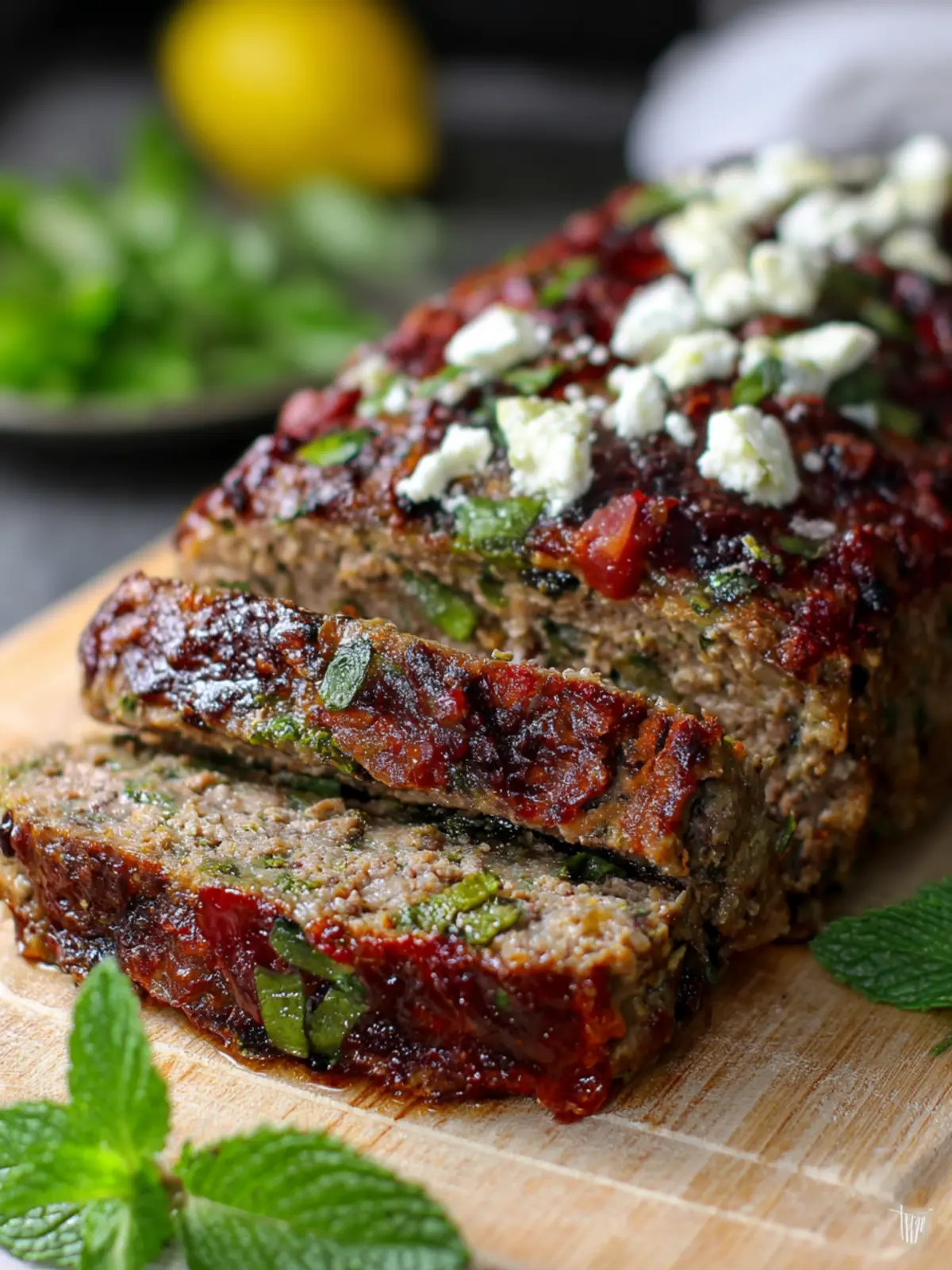 Paleo & Keto Greek Meatloaf with Feta Cheese and Mint…{with some great tips for making Paleo/Keto meatloaf!} First Image