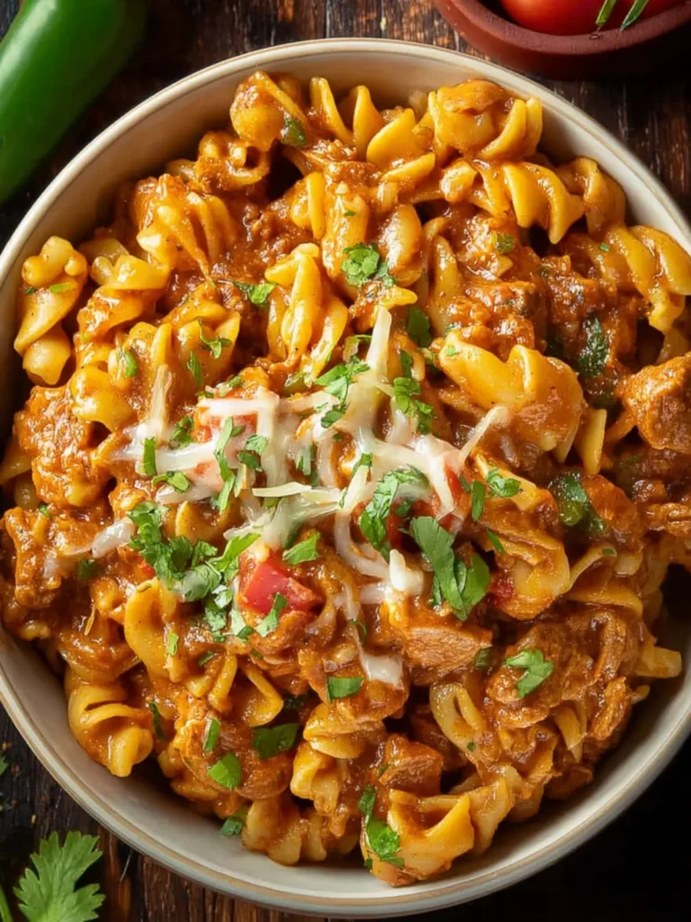 One Pot Cheesy Enchilada Pasta First Image