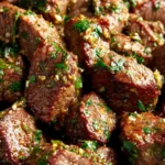 air fryer garlic butter steak bites First Image