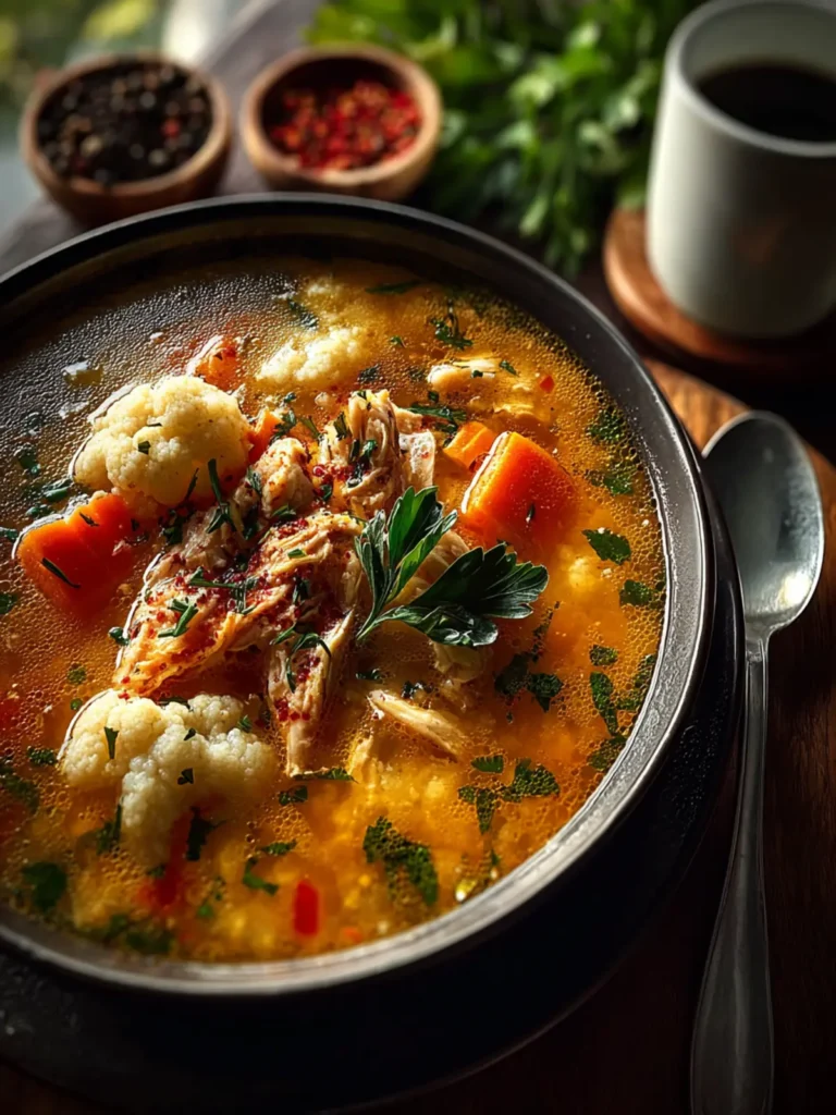 Cauliflower Chicken Soup First Image