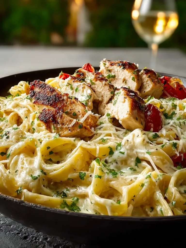 One Pot Chicken Alfredo Pasta First Image