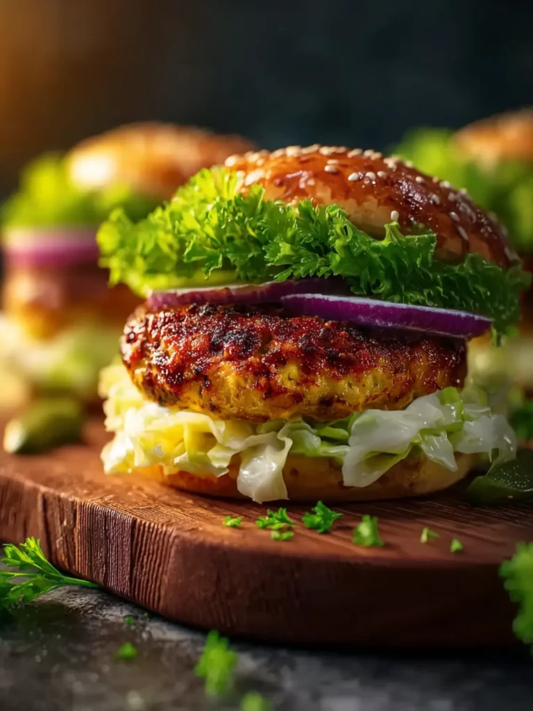 Oven Baked Cabbage Burgers First Image