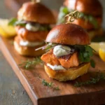 Salmon Sliders Garlic Lemon Aioli First Image
