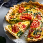 Simple Spinach Tomato Tortilla Quiche First Image
