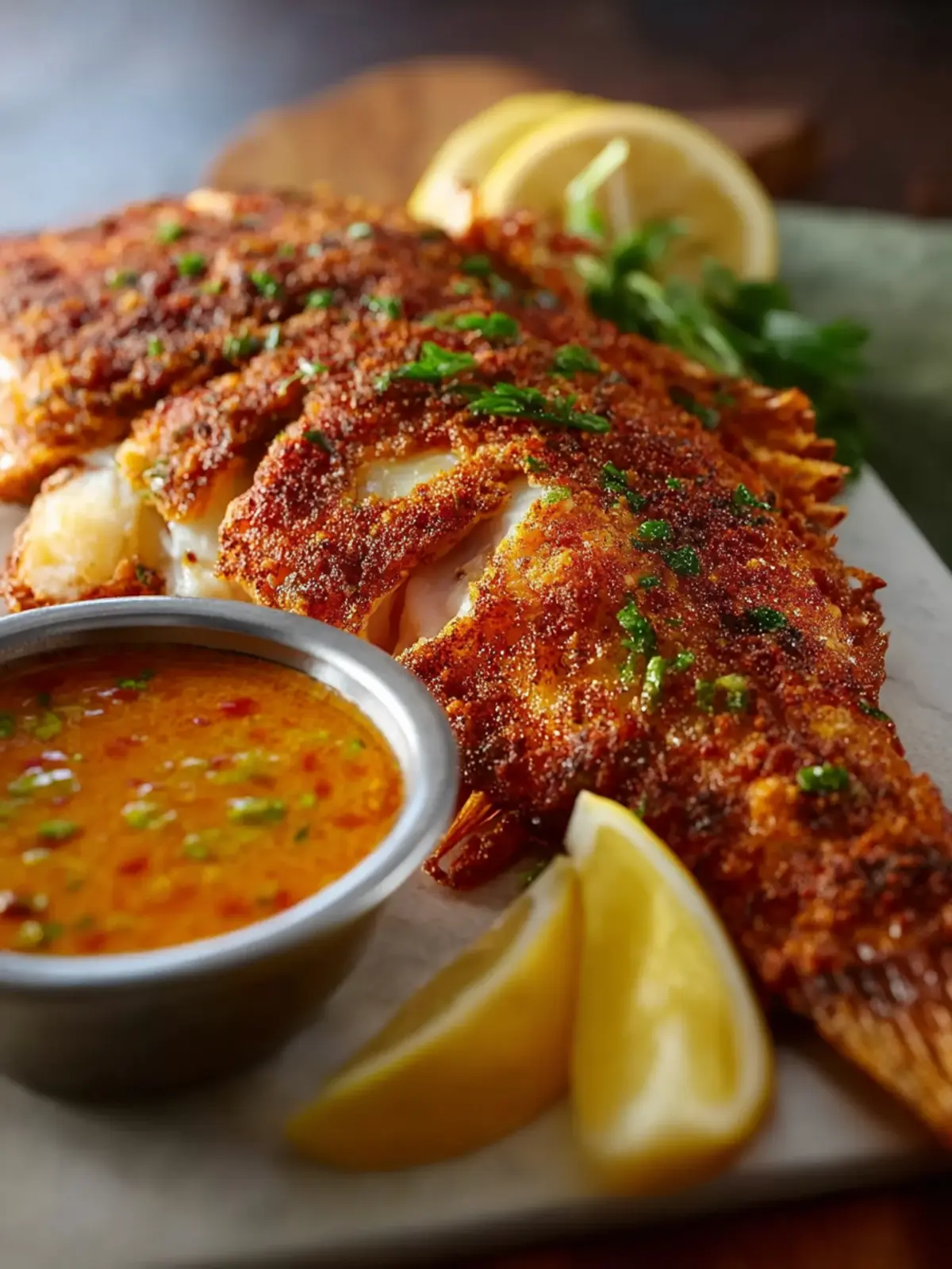 Cajun Fried Snapper with Spicy Dipping Sauce That Wows!