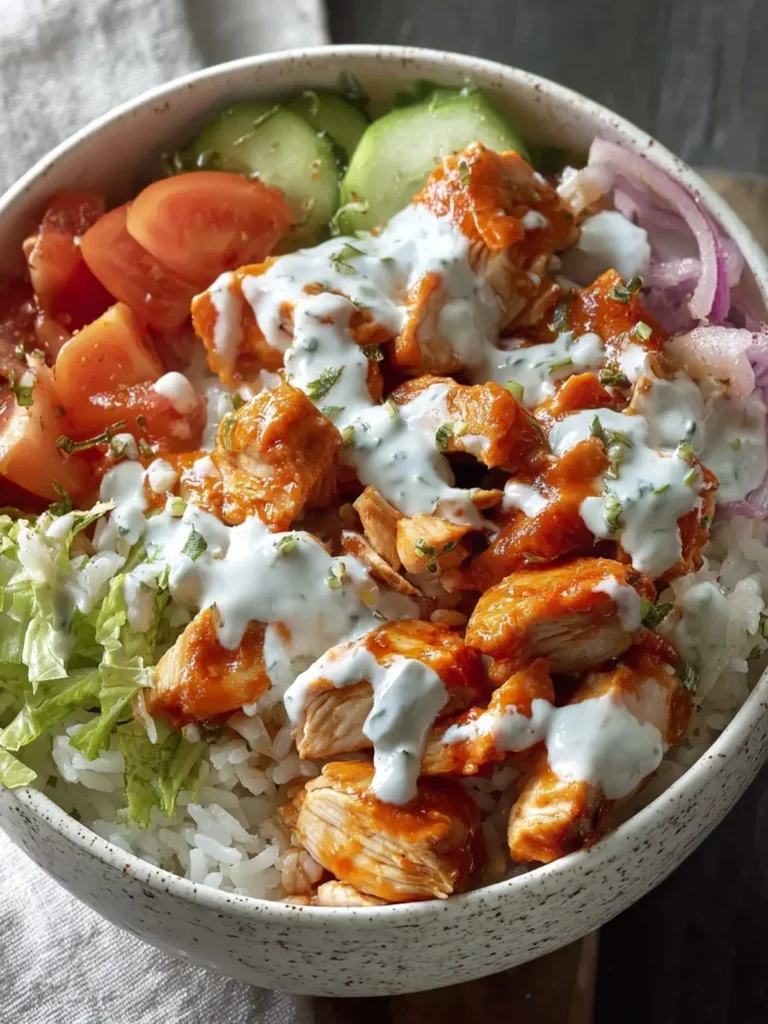 Easy Buffalo Chicken Rice Bowls with Ranch (Healthy) First Image