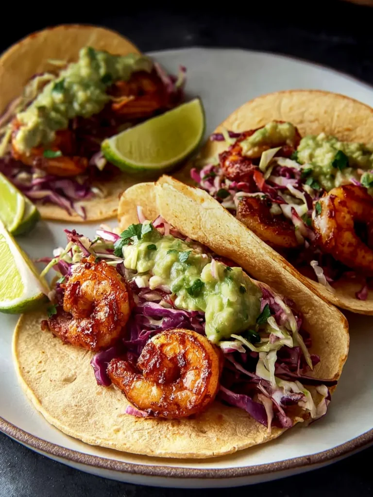 Easy Hot Honey Shrimp Tacos with Cabbage Lime Slaw First Image