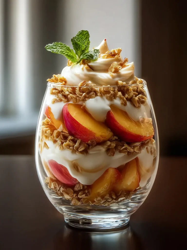 Sweet Peach Yogurt Parfait Delight First Image