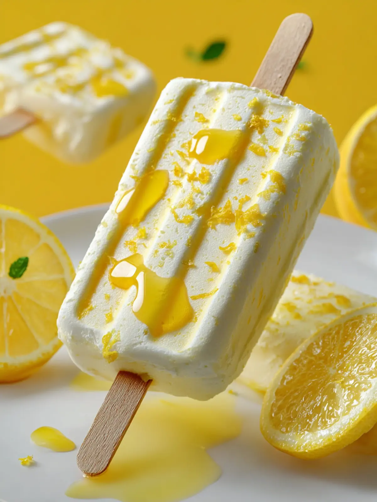 Zesty Frozen Lemon Yogurt Popsicles First Image